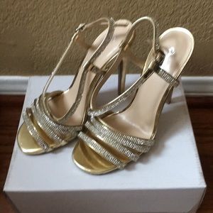 Gold/Rhinestone Dress Heels